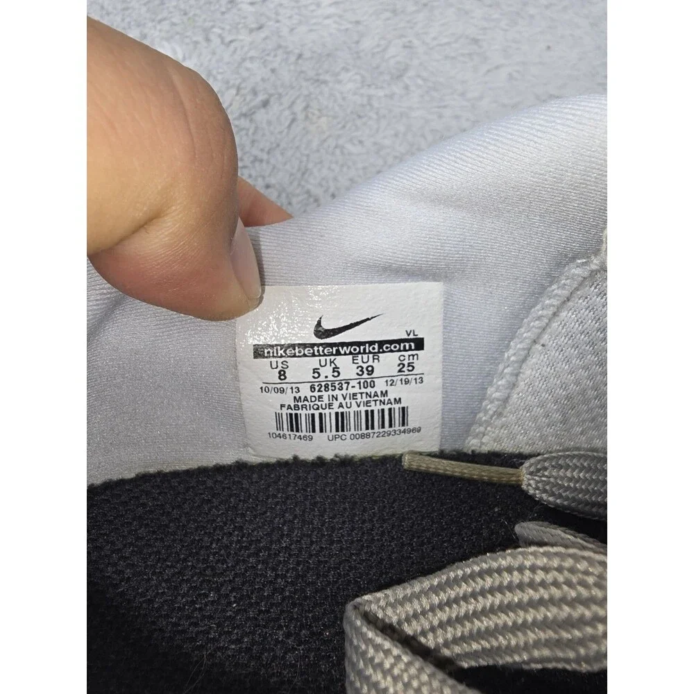 Nike Women's White and Gray Perforated Training Sneakers